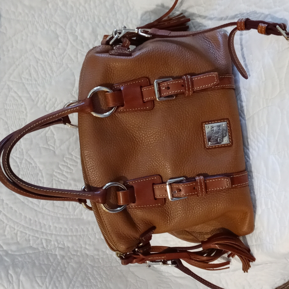 DOONEY & BOURKE pebble leather satchel rich caramel